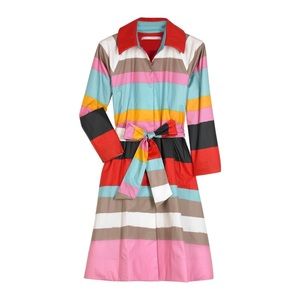 Diane Von Furstenberg Women's Multicolor Stripe Lab Coat Size 0